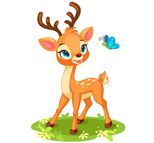 EmmiJules Graz Design - Adhesivo decorativo para pared de habitación infantil (30 x 21 cm), diseño de ciervo Cover