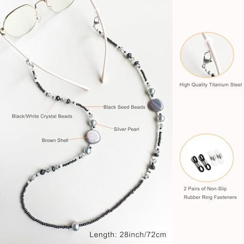 GINTEI Glasses Chain for Women, Eyeglasses Chain Beaded Sunglasses Holder Around Neck Eyewear Strap Sunglass Chain for Women - Thumbnail 2