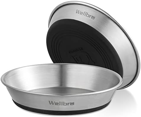 Katzennapf Edelstahl rutschfest, Futter- & Wassernapf Katze | Lebensmittelecht, schnurrhaarfreundlich, rutschfest, spülmaschinenfest. Ideal für Trocken- und Nassfutter, 2er-Pack