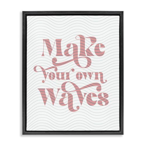 'Make Your Own Waves Groovy Patterned Stripes'| Floating Frame Canvas Art
