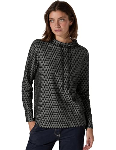 T-shirt en maille jacquard Cecil B322397 noir haut de gamme