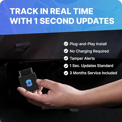 Spytec Plug-in GPS Tracker for Vehicles, Cars, Trucks | Anti-Theft Real-Time OBD Car Tracking | Ignition On/Off Alerts, Vehicle Movements | Fleet Monitoring | Starter Kit with 1st Month Included