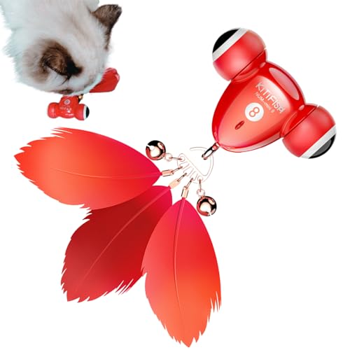 usefulbeauty Juguete de Rojo, Juguete de Pescado para Gatos - Juguete interactivo Juguetes automáticos inteligentes para Gato, falso realista recargable por USB para, se mueve en suelos