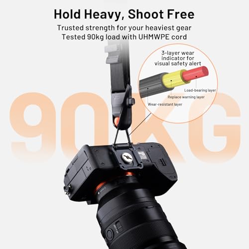 PGYTECH Camera Strap Pro, Professional Camera Harness with Detachable Underarm Strap QR Camera Shoulder Straps, Leather Ergonomic Shoulder Pad Neck Strap for DSLR/Mirrorless Cameras, Black - Thumbnail 7
