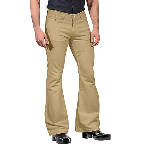 Pantalon de costume formel homme coupe évasée en coton à taille élastique