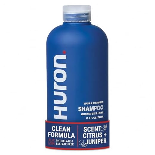Huron Men's Shampoo - Mens Daily Shampoo for Full & Strong Hair- Nourishing Shampoo for Men's Hair with Argan Oil & Vitamins E and B5 - 11.7oz