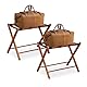 Relaxdays Kofferständer Holz, 2er Set, klappbare Gepäckablage, HxBxT: 54 x 66 x 48 cm, Kofferaufbewahrung Hotel, Natur, 80%, 20% Kunststoff
