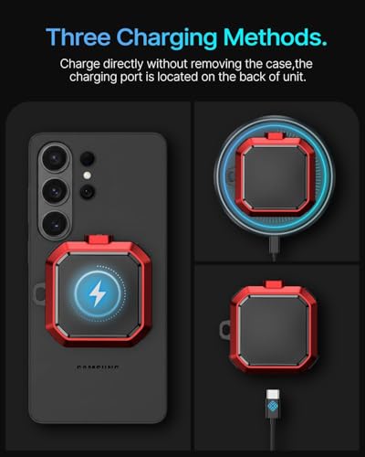 Image of Meyaar Safety Lock Case for Samsung Galaxy Buds 4 Pro /for Galaxy Buds 4 Case (2026) [Compatible with MagSafe] with Cleaning Kit & Keychain, (Red)