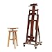 ZHJING Profesjonalna sztaluga stojąca stojak malarski stojak do koszyka dla artystów Art Supplies Brown Painting Board Sztuka Stołek Artysta (Size : Easel + Rotating Stool)