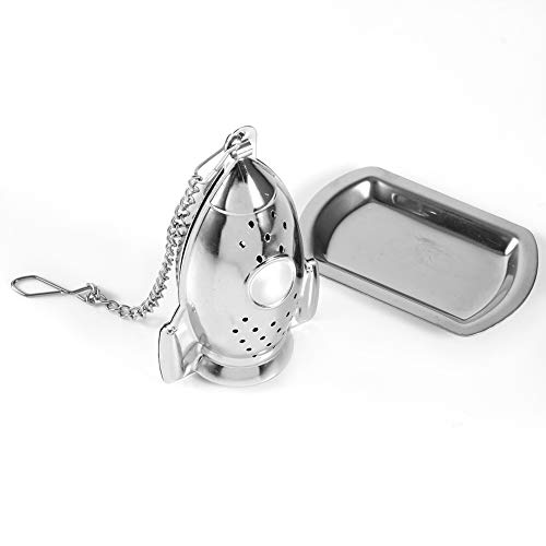 Alvinlite Tea Infuser|Stainless Steel Tea Strainer Loose Leaf Tea Infuser with Chain Hook|Rocket Shape Tea Filter Interval Tea Diffuser for Bulk Tea & Seasoning Spices tea infuser