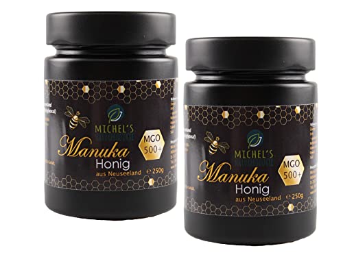 Michel´s Naturprodukte - Manuka Honig MGO 500+, 500g (2x250g), 100% Pur aus Neuseeland mit zertifiziertem Methylglyoxal Gehalt Cover