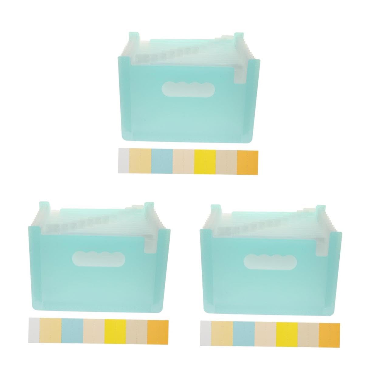 DOITOOL 3 Piezas Organizador de Recibos y Cupones Portátil Carpeta Tipo Acordeón de Multifunción Material PP Resistente Transparente Azul con para Oficina y Negocios