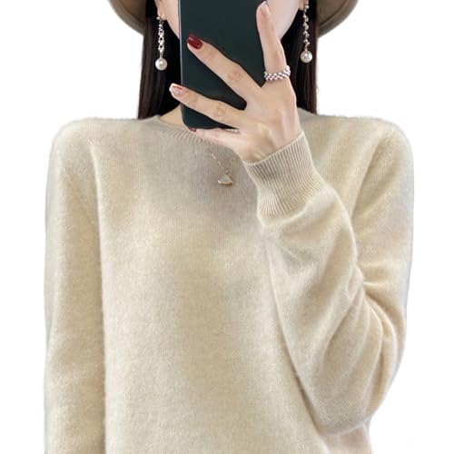 Jurnao 100% Cashmere Sweaters for Women, 2025 Fall Crewneck Long