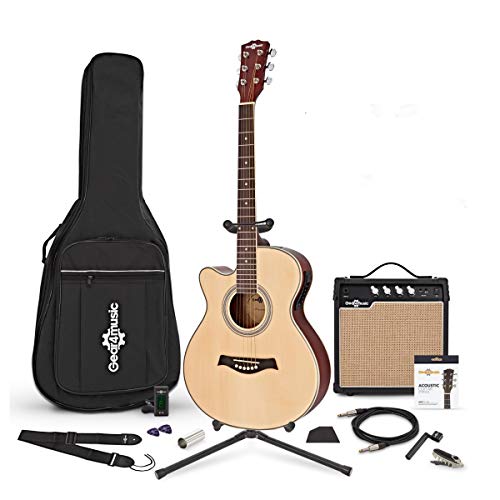 Single Cutaway Left Handed Electro Acoustic Guitar + Complete Pack