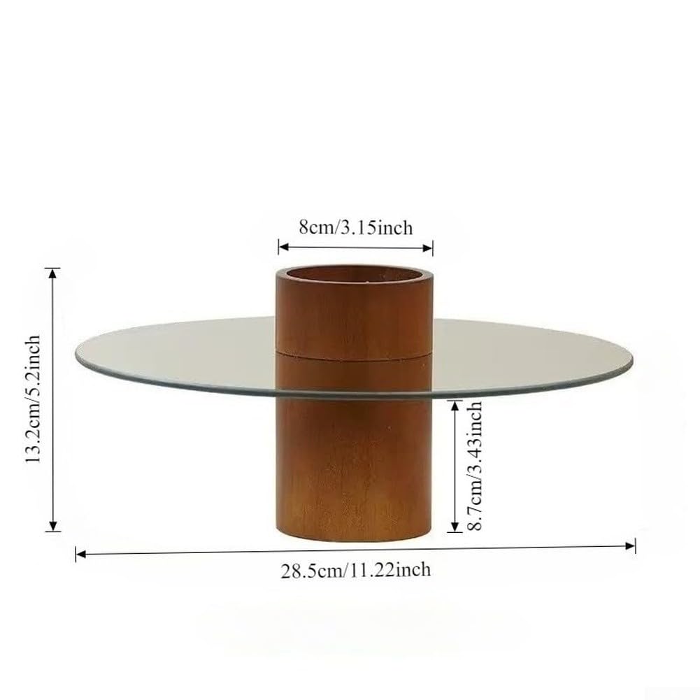 Plateau à gâteau rond en verre 28,5 cm - Design rétro