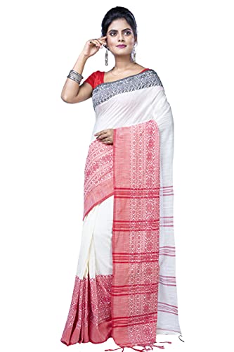 T.J. SAREES women’s Handloom Bengal Traditional Tangail Khadi Pure Cotton Begampuri Sarees Collection With Blouse Pcs