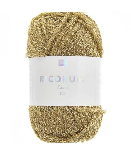 RICORUMI LAMÉ Algodón para Amigurumi, Mini Ovillo 10 g L02 Dorado