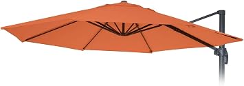 Mendler Parasol Cover HWC-A96 8 Struts Round Diameter 3 m 220 g/m² Polyester Replacement Cover eg for Cantilever Parasol HWC-A96 Terracotta