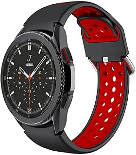 Silicone Wristband for Galaxy Watch 4 42/46mm,TryBest Women Men Soft Silicone Sport Strap Wristband Adjustable Replacement Bracelet Compatible for Galaxy Watch 4 42/46mm - Red