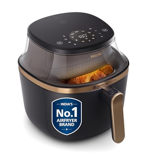 Philips Air Fryer Oven 7.2L with See Through Window, 16-in-1 Functions: Airfry, Bake, Grill, Ferment for Curd & Dehydrate for Fruits, Airfryer with Touch Control & Rapid Air Plus for 360˚ Even Cooking view 1