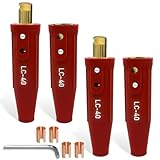 AWLOLWA LC-40 PRO Series Welding Cable Connectors Set (4-Pack) (Red)