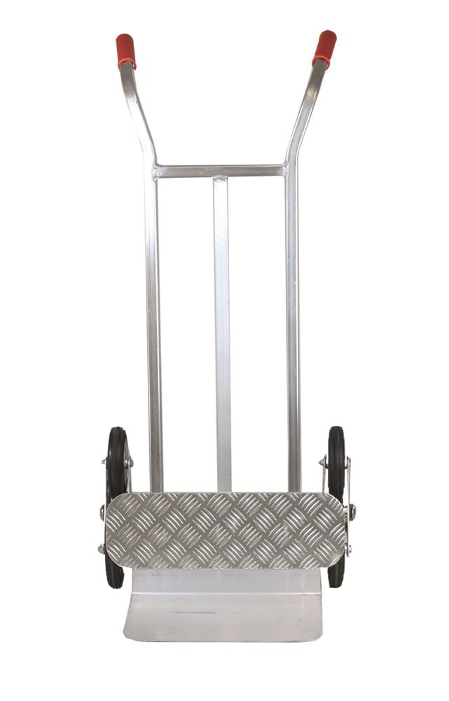 Svelt Carrello Saliscale in Alluminio con Pedana Maggiorata e Struttura Rinforzata, 6 Ruote Ø150 mm con Mozzo in Ferro, Portata 120 kg