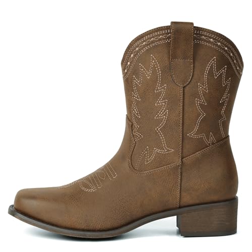 IUV Cowboy Boots Women Square Toe Ankle Cowgirl Embroidered Western Boots by IUV - Used condition - Image 3