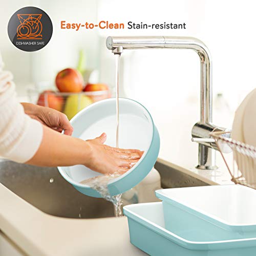 Nutrichef 6-Pcs Kitchen Oven Baking Pans Non-Stick Sheets Set, Attractive Green Pans & White Inside, Quality Kitchenware For Cooking & Baking Cake #TOP4