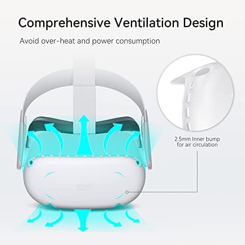 KIWI design VR Shell Compatible with Quest 2 Protective Cover with Two Side Protective Shell (Hard Case, Clear)