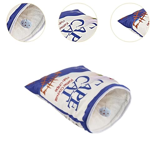 ＡＷＨＡＯ Cama de caverna de gato com brinquedo suspenso do lado de fora dos gatos seqüestros quentes co