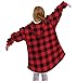 Oduo Oversize Hoodie con Felpa, Usable Bolsillo Bata Manta Sudadera con Capuch...