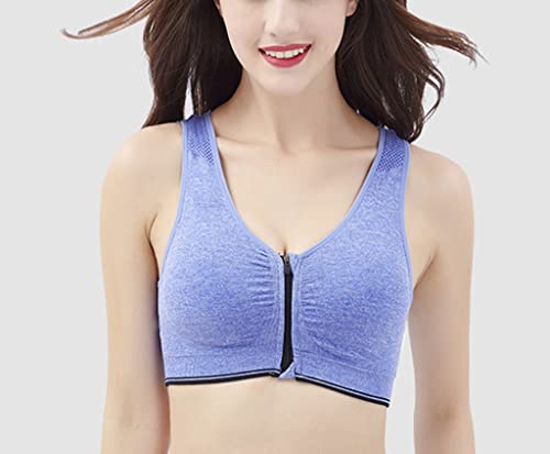 Image of Hiking Gril Women's Zip Front Sports Bra Wireless Post-Surgery Yoga Bras