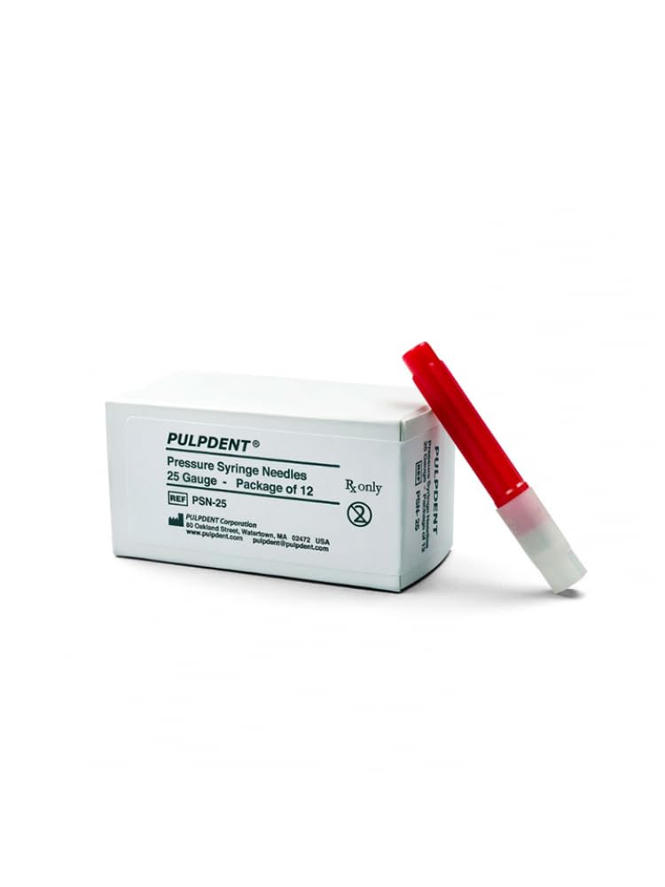 Pulpdent Corp Pulpdent PSN-25 Pressure Dental Syringe Needles 25 Gauge 1.25 12/Pk