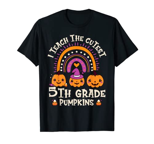 Maestro Halloween I Teach the Cutest 5th Grade Pumpkins Camiseta
