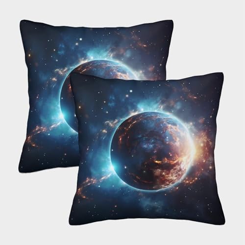 GXYUAOIEF Lava Planet - Juego de 2 fundas de cojín cuadradas con diseño de nebulosa órbita para dormitorio, sofá, coche, con cremallera invisible, decoración moderna del hogar, 45 x 45 cm