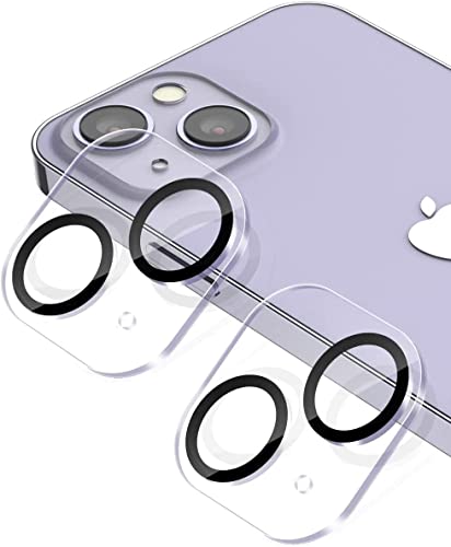 YOFOKO Lot de 2 films de protection pour appareil photo compatible avec iPhone 14 6.1",14 Plus 6.7",Verre trempé 9H,Compatible avec caméra HD,Film de protection en verre trempé Cover