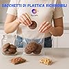 BUY SAFE - Sacchetti Plastica Richiudibili, Sacchetti Ermetici per Alimenti, Vestiti e Oggetti con Chiusura a Cerniera, Buste Trasparenti Richiudibili Resistenti e Riutilizzabili, 17x25-100 Pz