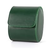 RosMank シングルウォッチロールトラベルケース、ヴィンテージレザーウォッチ収納ボックス 誕生日、記念日、クリスマス、バレンタインデーなどに最適 (緑)