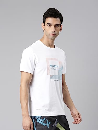 Image of XTEP Training Series, Polyester & Elastane for Better Stretch, Comfort Series, Sports Elastic Performance, Crew Neck Design, Comfort & Elastic Training T-Shirt for Men (White)