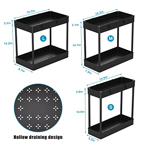 Jujekwk Under Sink Organizers And Storage，2-Tier Bathroom Organizer, Kitchen Organizer (Classic 3 Pack) #TOP1