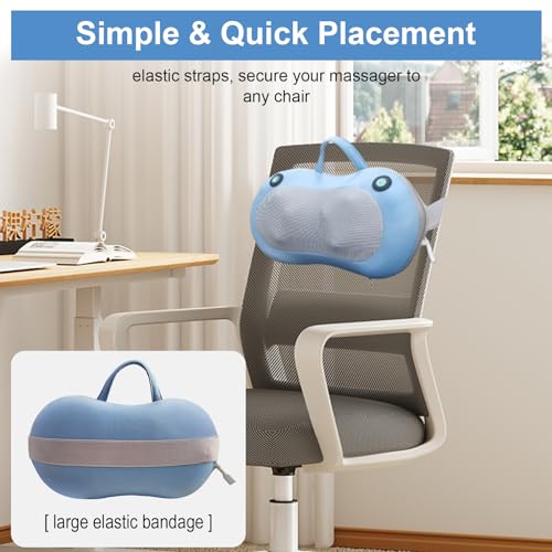Xllent Neck Massager for Pain Relief Deep Tissue - Shiatsu Back and Neck Massager,Back Massager Deep Tissue Kneading Massager with Heat,Electric Massage Pillow(Blue) - Thumbnail 6