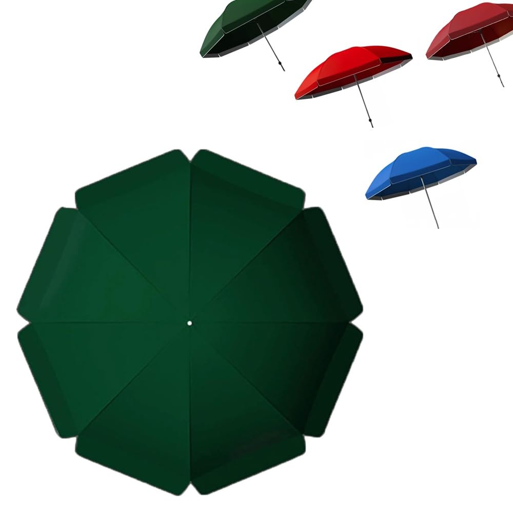 HCZION Copertura di Ricambio Rotondo Telo di Ricambio per Ombrellone Tessuto di Ricambio Ombrellone da Spiaggia 1.8m 2m 2.2m 2.4m 2.6m 2.8m 3m Tenda di Ricambio, 8 Costole (Color : Green, Size : 3m(