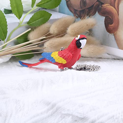 Image of Parrot Ceiling Fan Pull Chain,12in Vivid Bird Fan String Pulls Charm Extension Decorative,3mm Diameter Beaded Fan Light Pull Chains Extender Ornaments with Connector for Kids Room