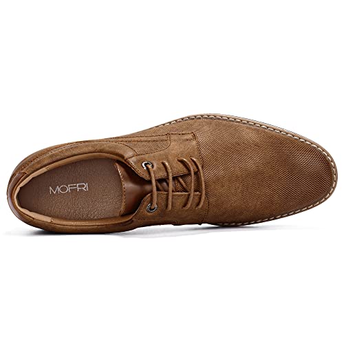Mofri Men's Dress Shoes Size 8 Casual Oxford Brown Dress Shoes For Men Comfortable #TOP4