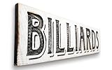 Billiards Sign Horizontal - Carved in a 48