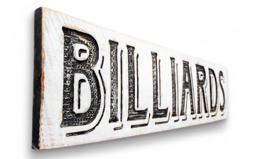 Billiards Sign Horizontal - Carved in a 48