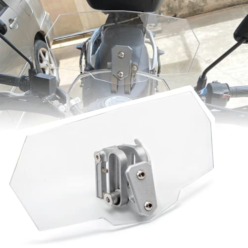 Deflector de Viento Ajustable Universal del Parabrisas de Moto Extensión del Parabrisas de Motocicleta ABS Parabrisas de Moto Deflector de Viento Parabrisas Moto(Transparente)