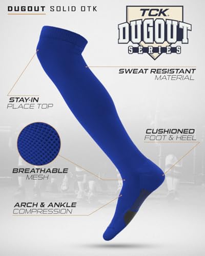 Image of TCK USA Made Over-the-Knee Socks for Baseball, Softball, & Football | Performance Athletic Socks for Boys, Girls, Men & Women