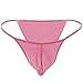FEESHOW Men's Silky Bugle Pouch Tanga Briefs Bikini Underwear Pink