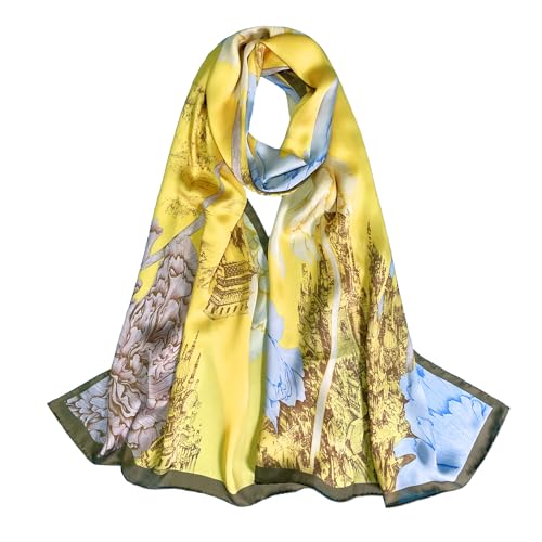 Silk Scarf Long Hair Wrap: 100% Mulberry Silk Large 67”×21” - Womens Fashion Designer Shawl with Gift Package
